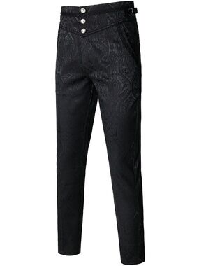 VATPAVE Mens L Gothic Pants Cosplay Costume Trousers Steampunk Victorian Pants